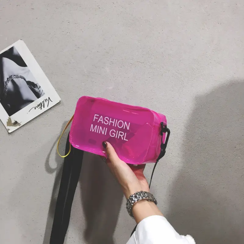 2024 New Small Square Jelly Bag Transparent Beach Shoulder Portable Fashion Crossbody Women's Bag Small Bag Simple Trend - Image 4