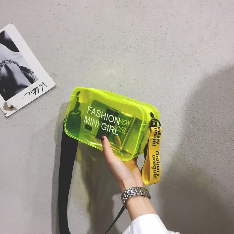 2024 New Small Square Jelly Bag Transparent Beach Shoulder Portable Fashion Crossbody Women's Bag Small Bag Simple Trend - Image 5
