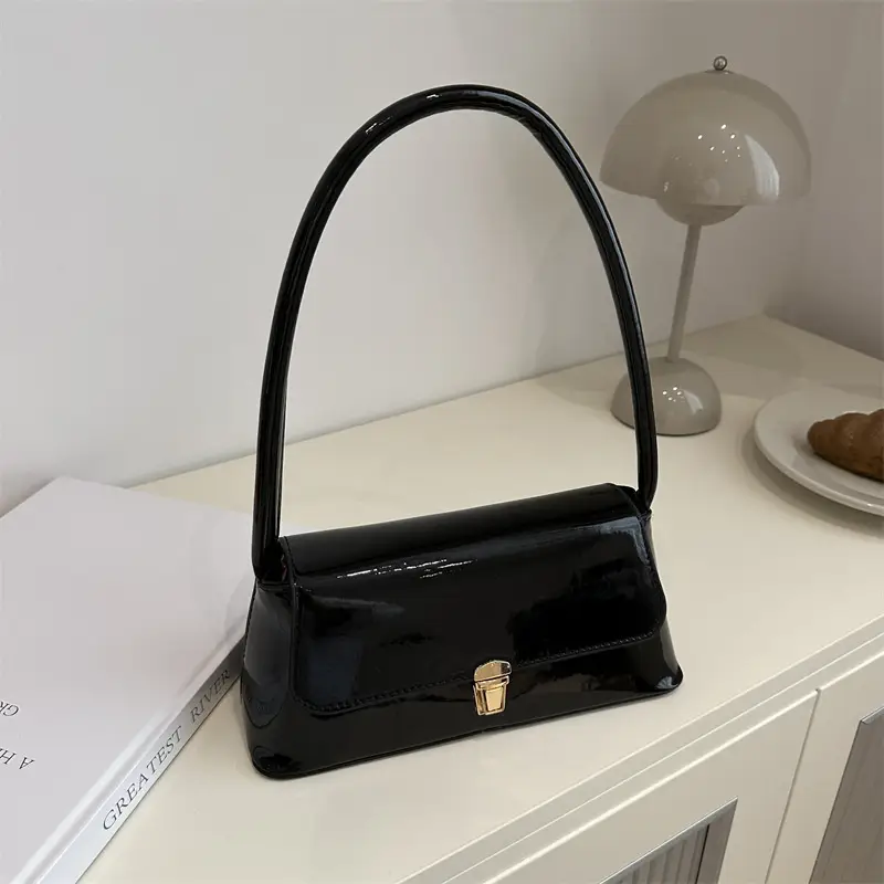Women's Silver Crossbody Bag with Gold Clasp - Image 9