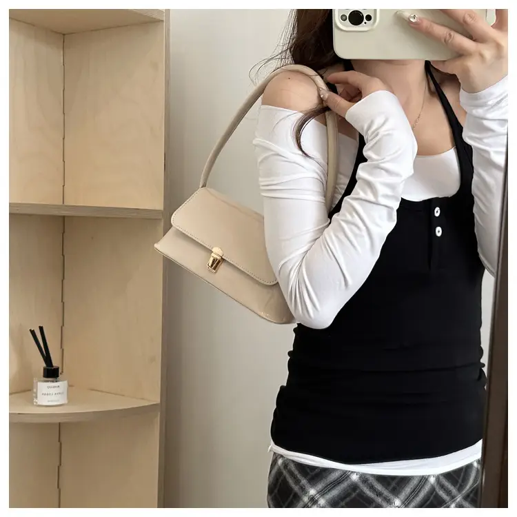 Women's Silver Crossbody Bag with Gold Clasp — feature 55
