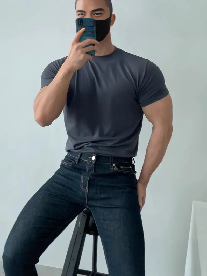 Men's White Fitness T-Shirt Short Sleeve Sweat Absorbing - Image 16