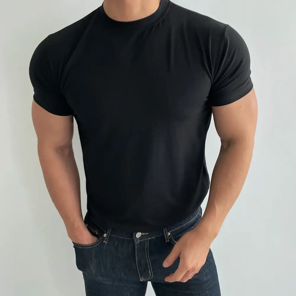 Men's White Fitness T-Shirt Short Sleeve Sweat Absorbing — feature 15