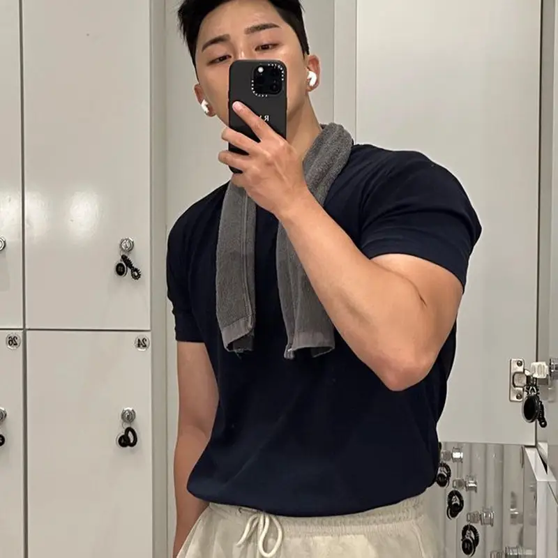 Men's White Fitness T-Shirt Short Sleeve Sweat Absorbing — feature 21