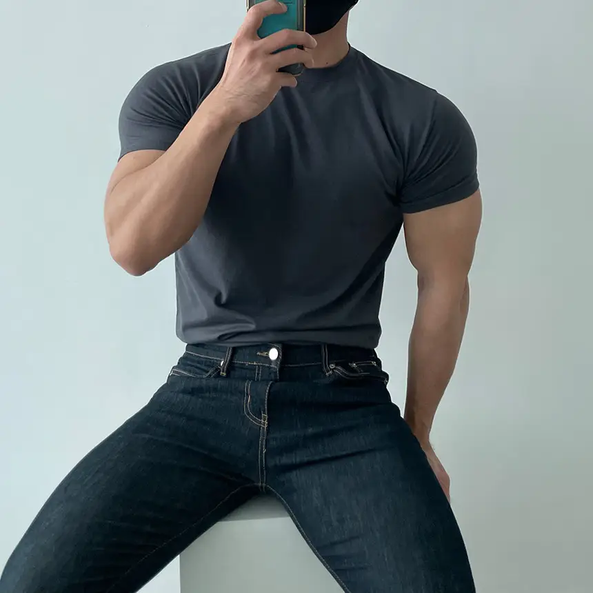 Men's White Fitness T-Shirt Short Sleeve Sweat Absorbing — feature 23