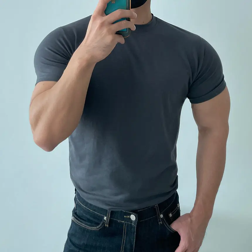 Men's White Fitness T-Shirt Short Sleeve Sweat Absorbing — feature 24