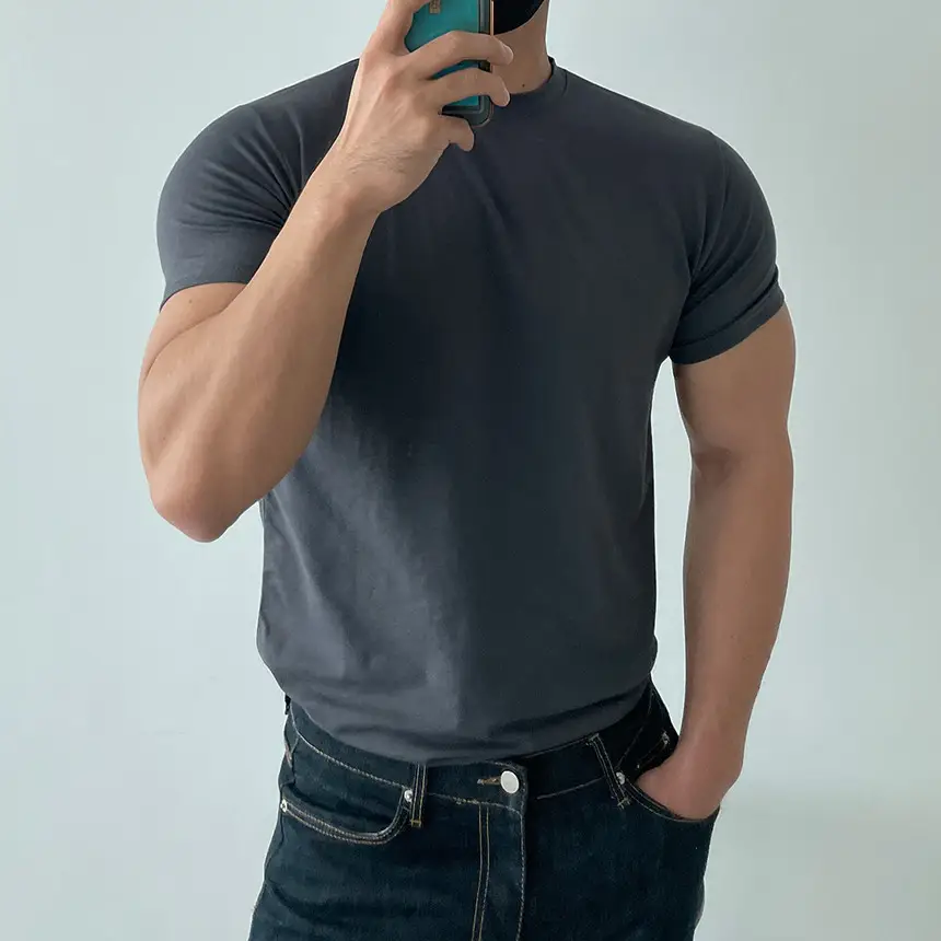 Men's White Fitness T-Shirt Short Sleeve Sweat Absorbing — feature 25
