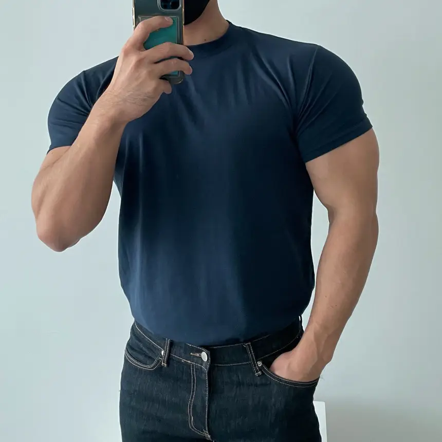 Men's White Fitness T-Shirt Short Sleeve Sweat Absorbing — feature 28