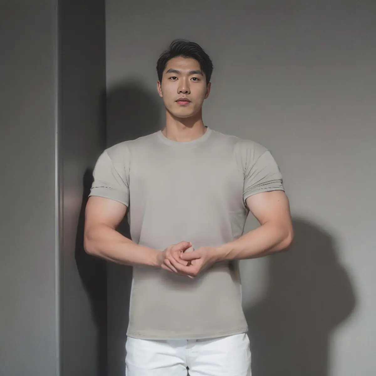 Men's White Fitness T-Shirt Short Sleeve Sweat Absorbing — feature 6