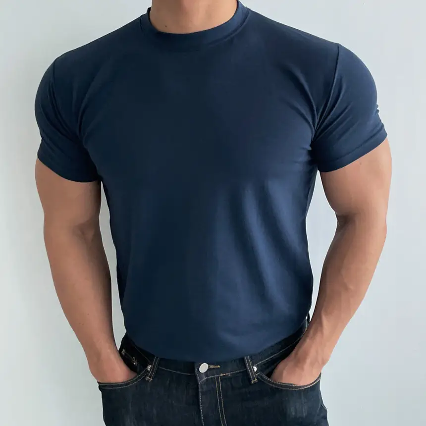 Men's White Fitness T-Shirt Short Sleeve Sweat Absorbing - Image 12