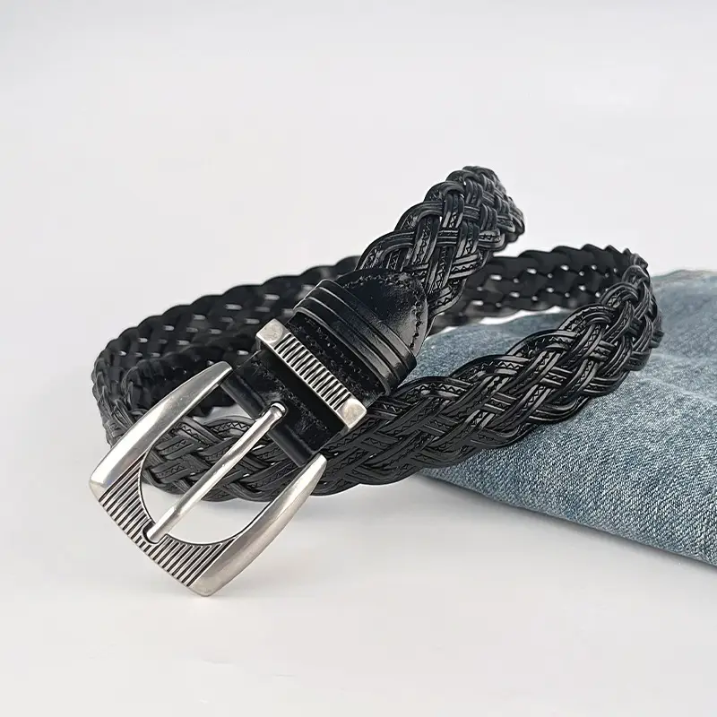 Hand-woven Retro Belt for Women with Silver Buckle - Image 11