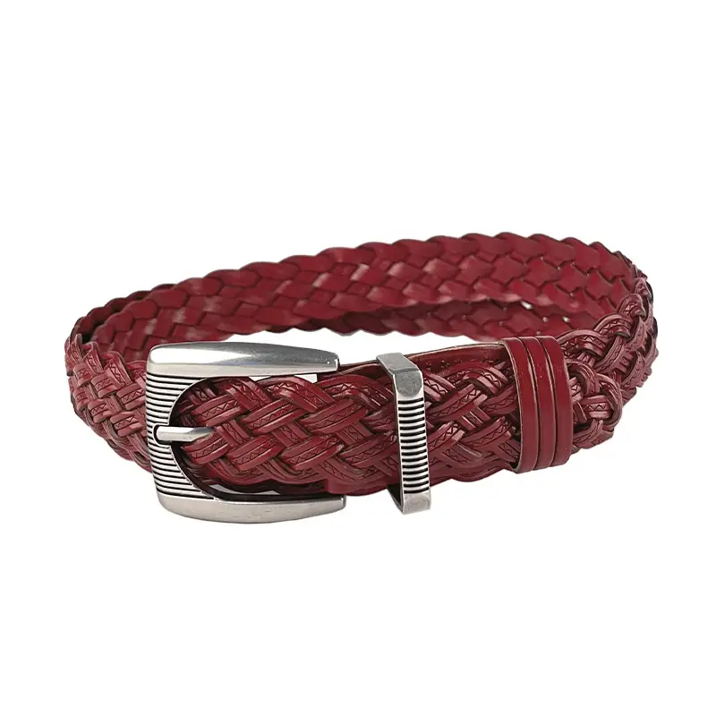 Hand-woven Retro Belt for Women with Silver Buckle - Image 12