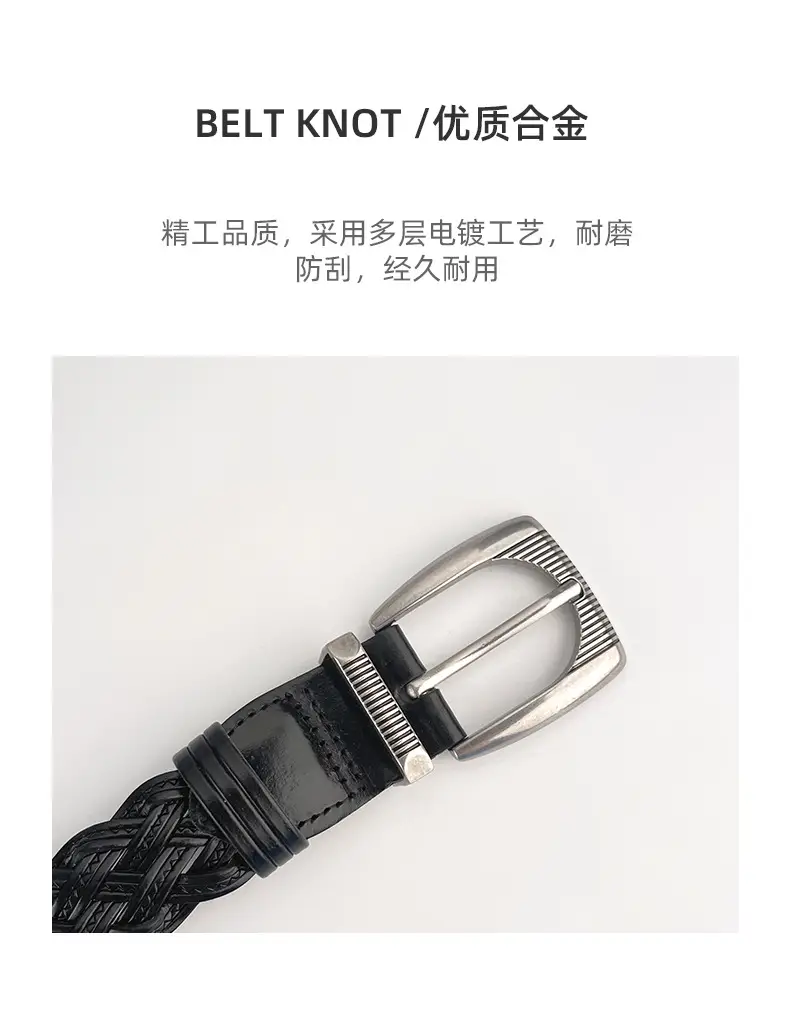 Hand-woven Retro Belt for Women with Silver Buckle — feature 6