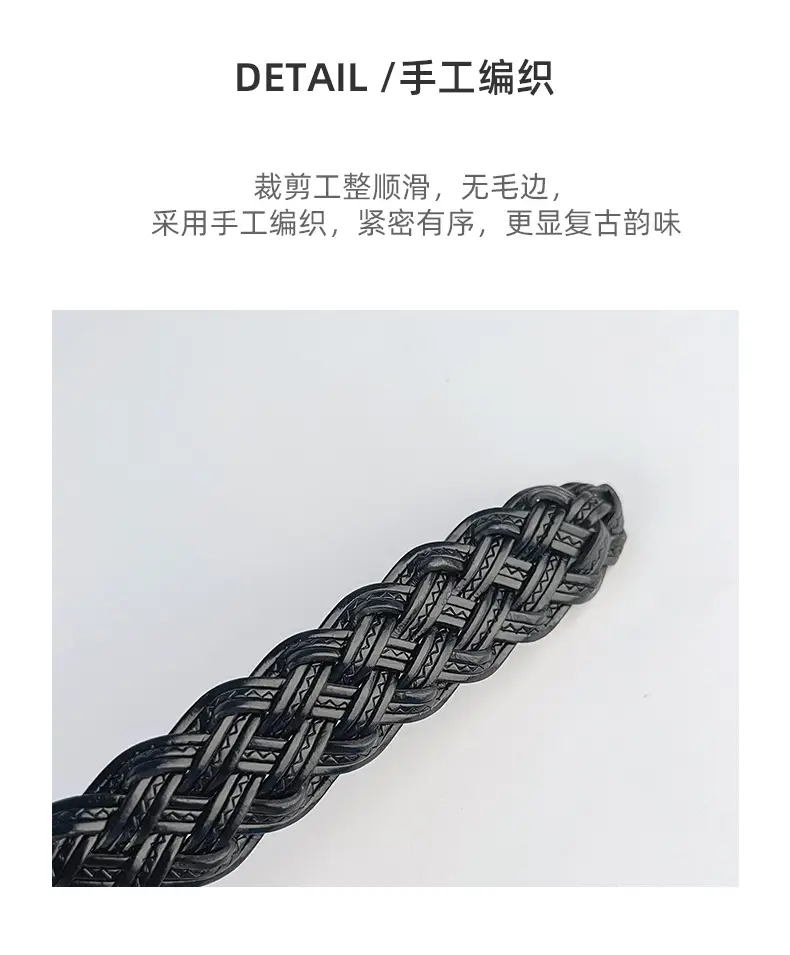 Hand-woven Retro Belt for Women with Silver Buckle — feature 7