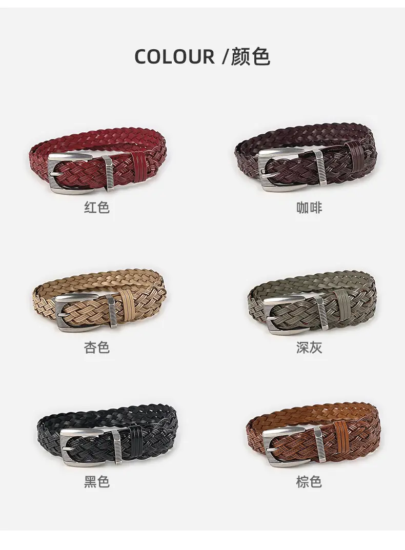 Hand-woven Retro Belt for Women with Silver Buckle — feature 8