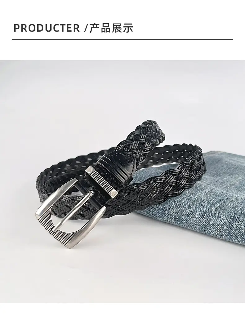 Hand-woven Retro Belt for Women with Silver Buckle — feature 9