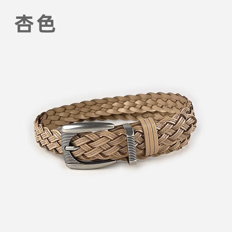 Hand-woven Retro Belt for Women with Silver Buckle - Image 2