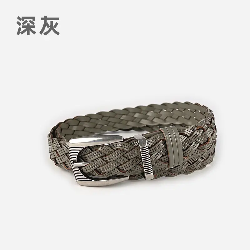 Hand-woven Retro Belt for Women with Silver Buckle - Image 5