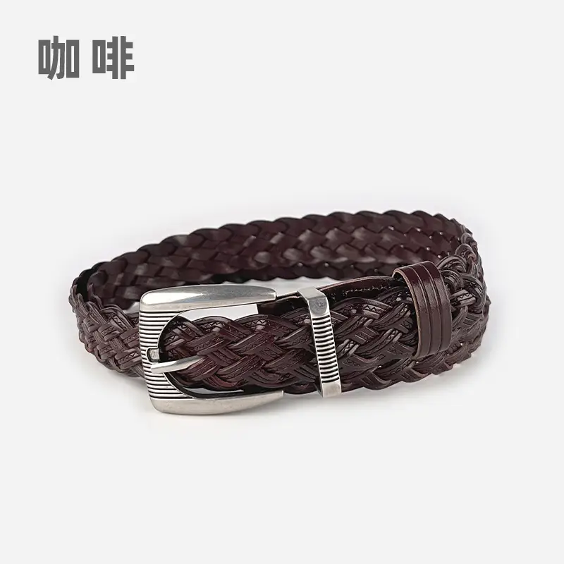 Hand-woven Retro Belt for Women with Silver Buckle - Image 6