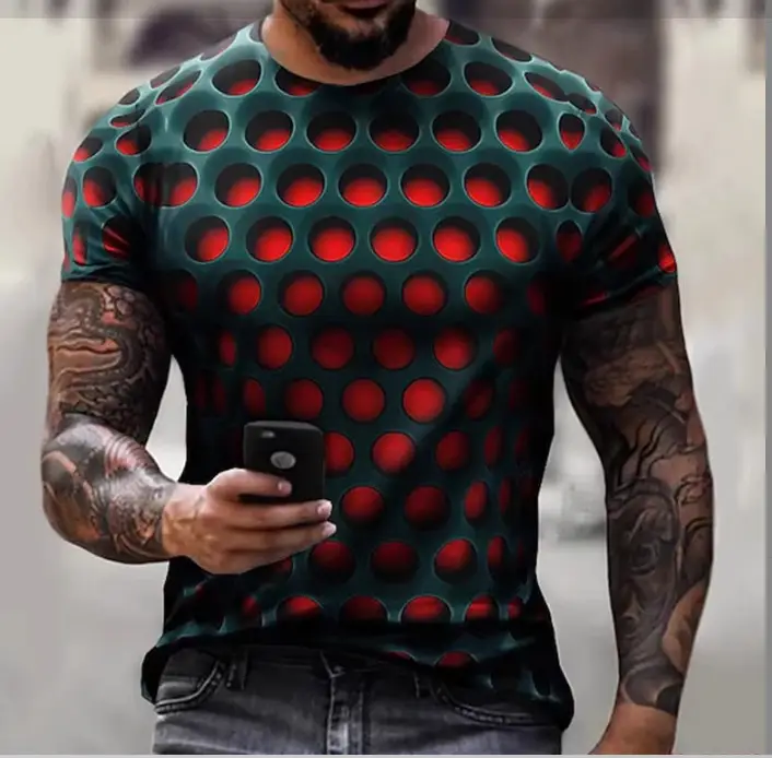 3D Digital Printed Men's T-Shirt with Fierce Beast Design