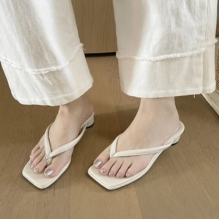 French Style Silver Flip Flops Women Summer - Image 5