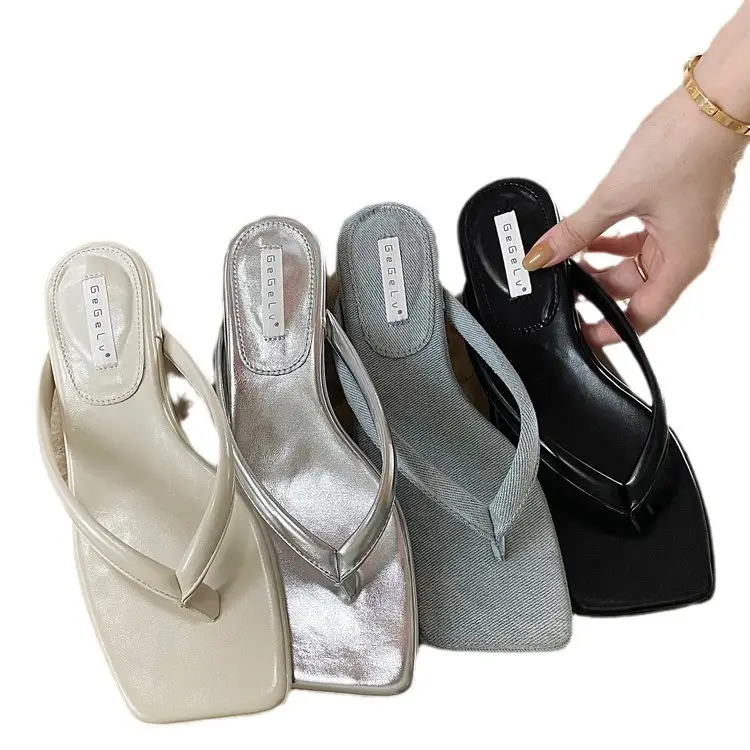 French Style Silver Flip Flops Women Summer - Image 8