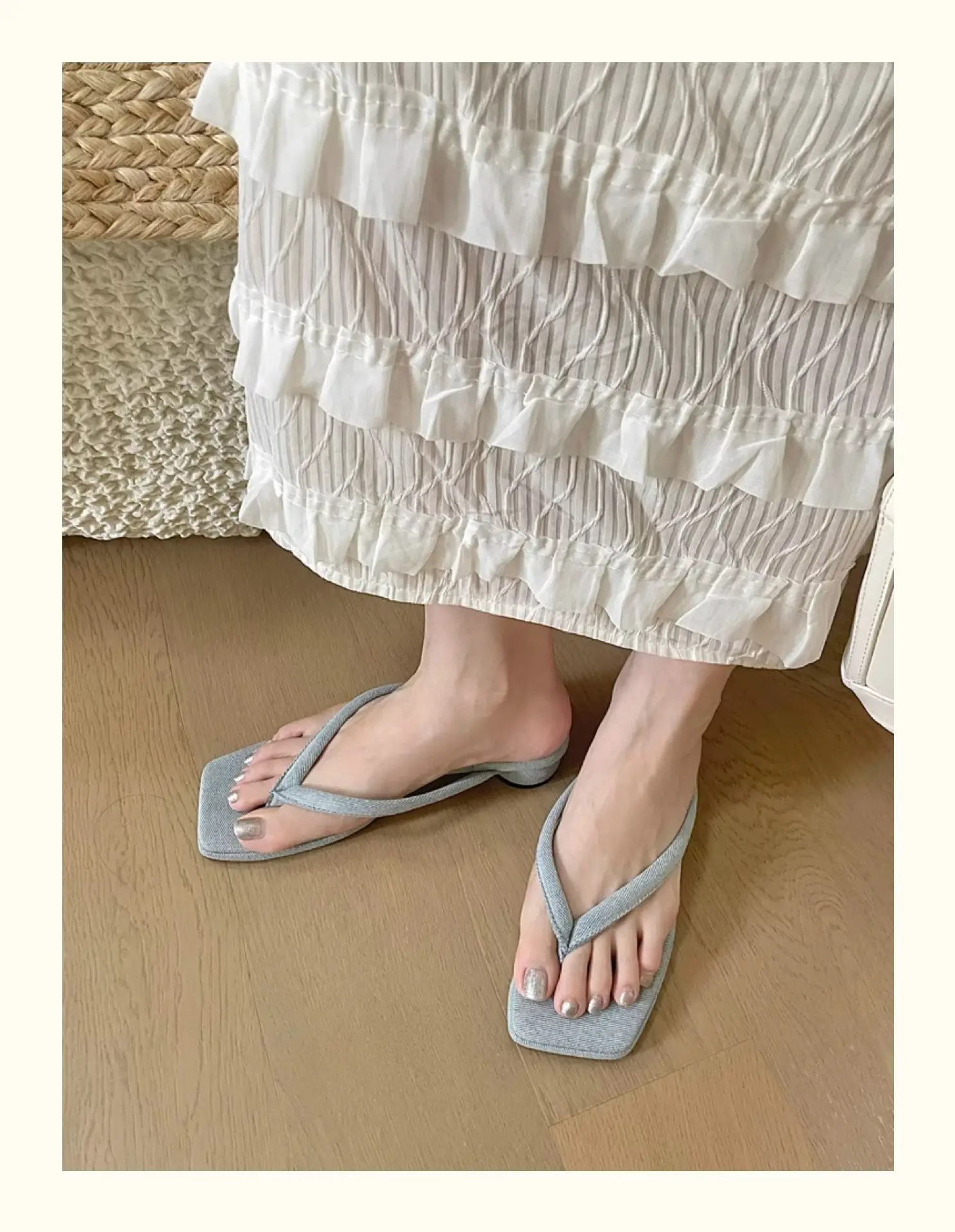 French Style Silver Flip Flops Women Summer — feature 14