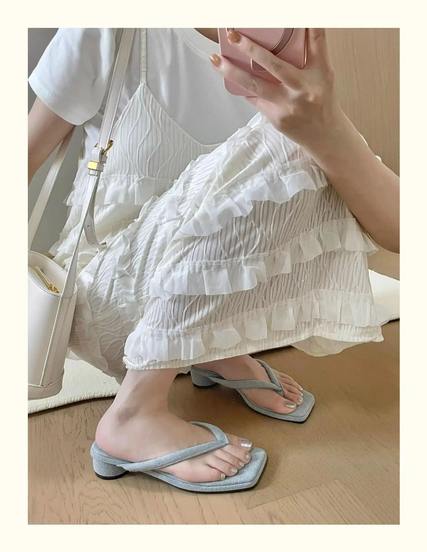 French Style Silver Flip Flops Women Summer — feature 15