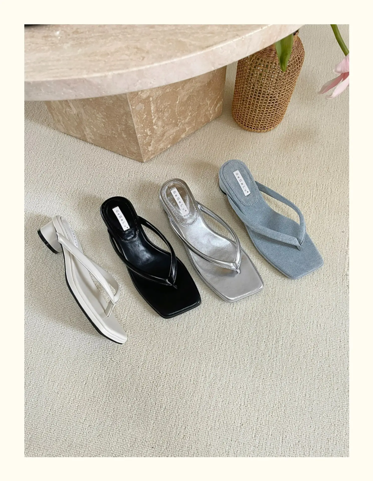 French Style Silver Flip Flops Women Summer — feature 17