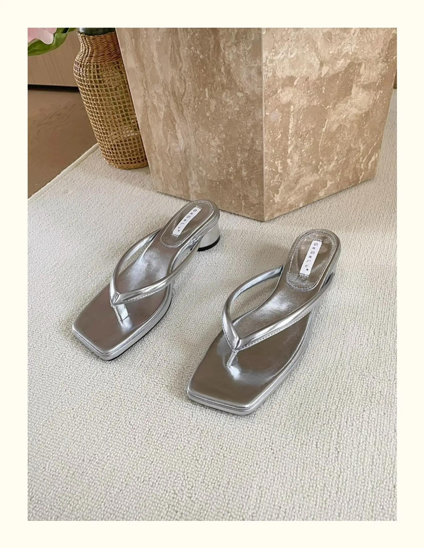 French Style Silver Flip Flops Women Summer — feature 18