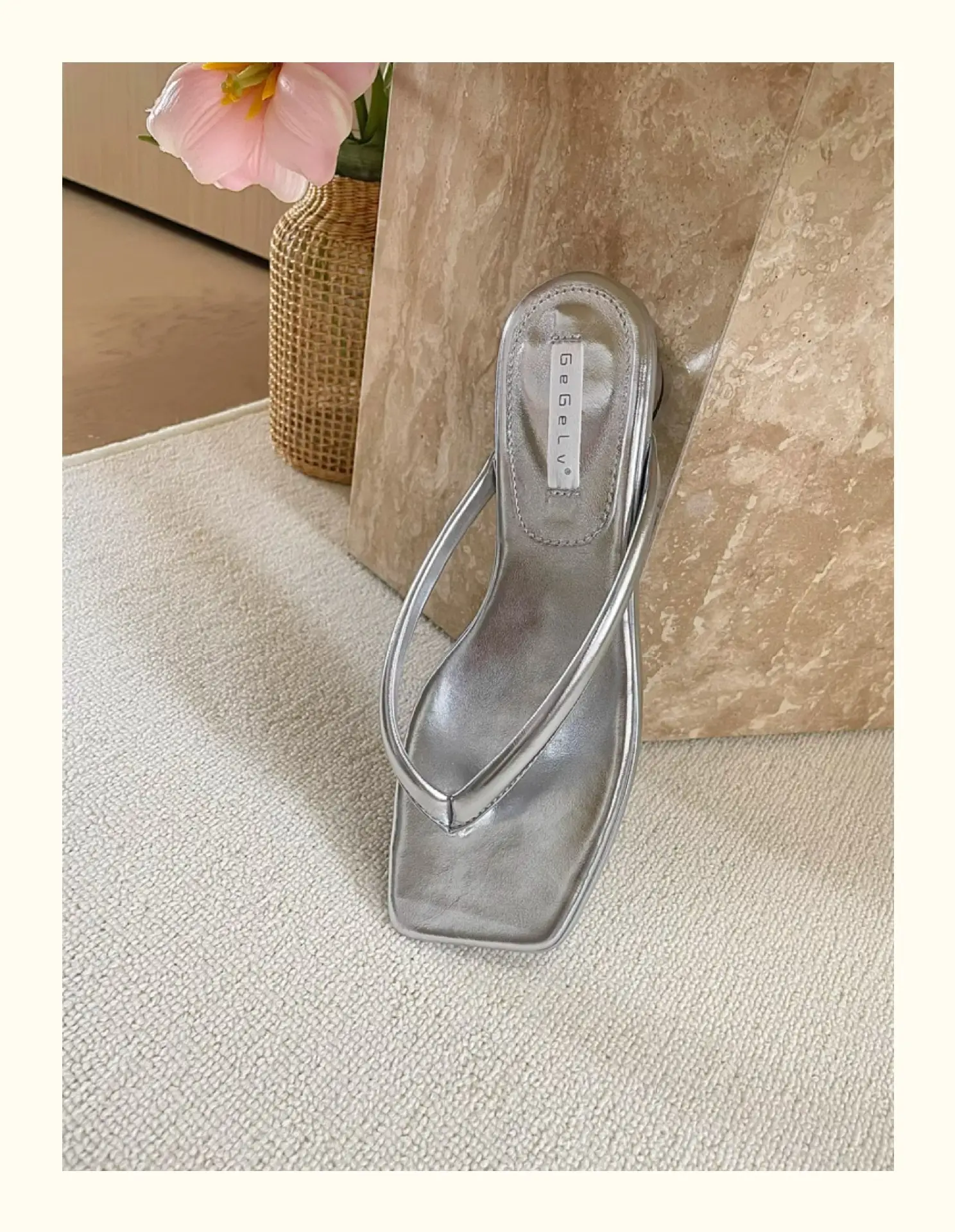 French Style Silver Flip Flops Women Summer — feature 20