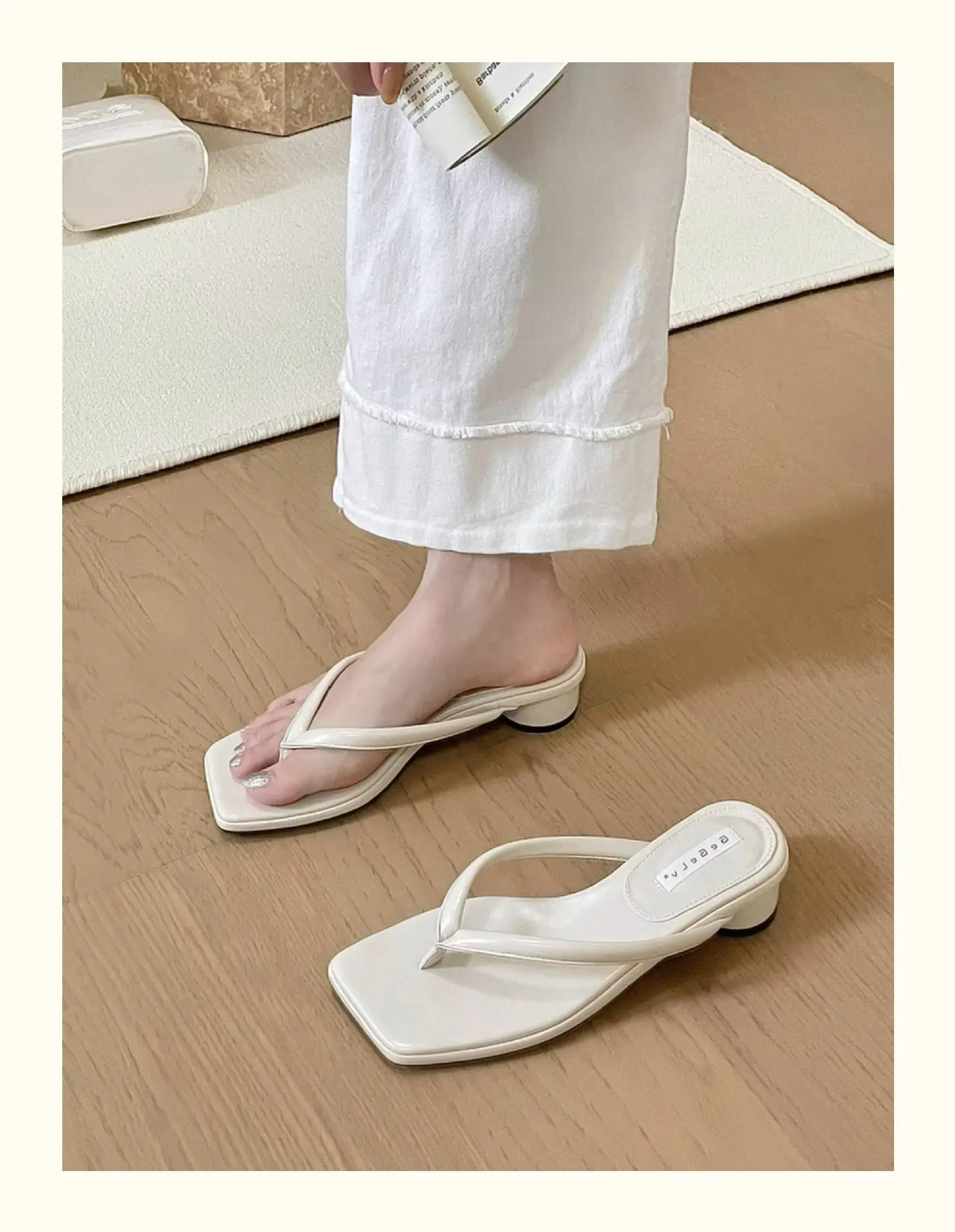 French Style Silver Flip Flops Women Summer — feature 8
