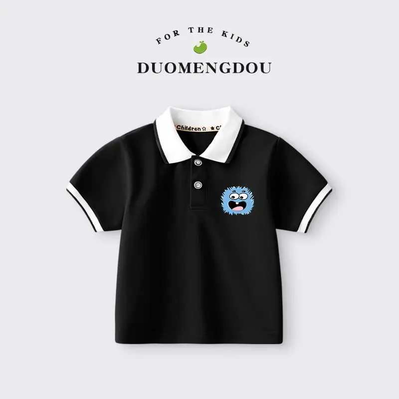 Duomengdou Boys Cotton Polo Shirt White 2025