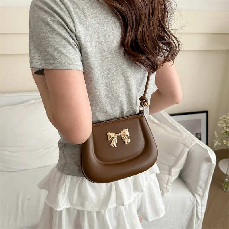 Women's Black Bow Crossbody Bag 2024 Summer