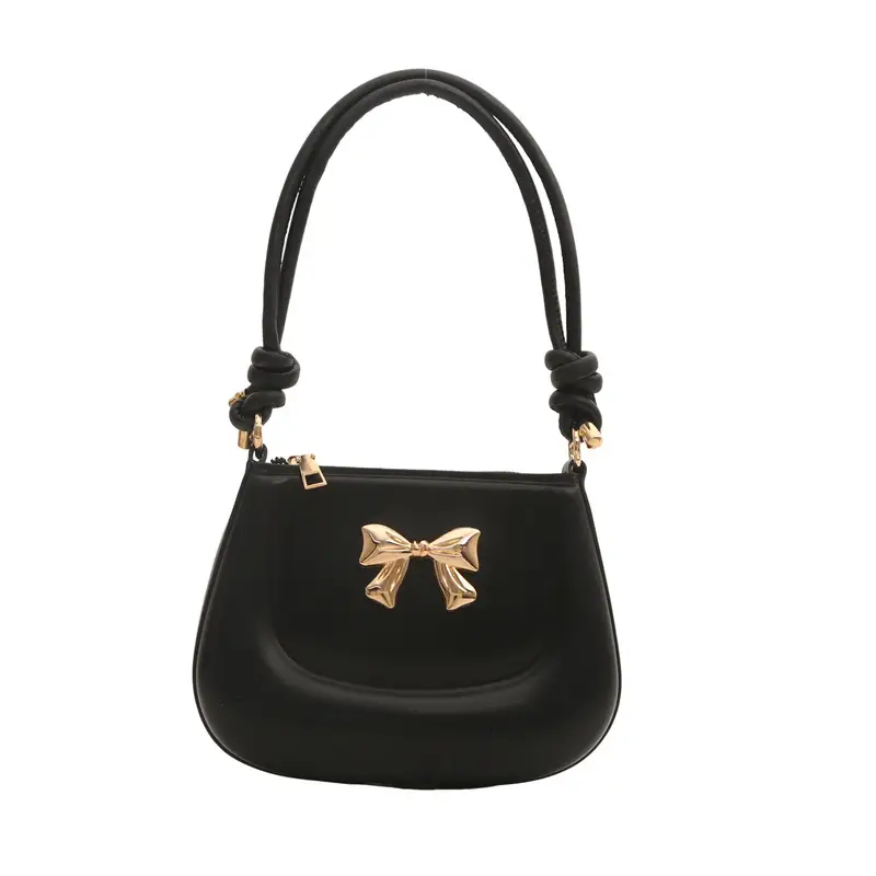 Women's Black Bow Crossbody Bag 2024 Summer