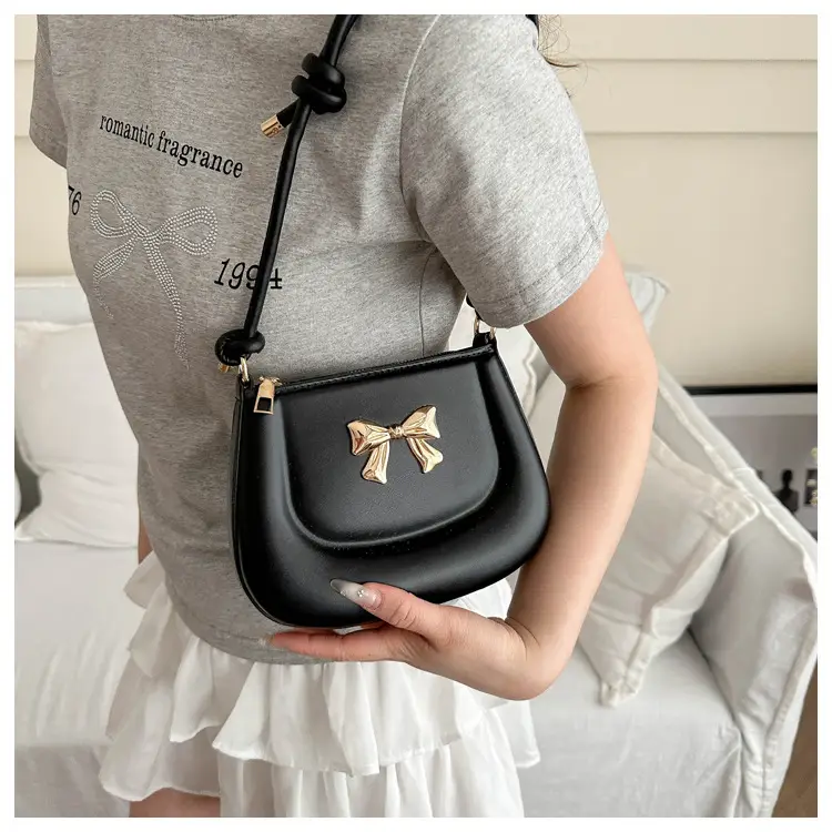 Women's Black Bow Crossbody Bag 2024 Summer — feature 13