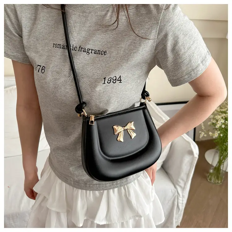 Women's Black Bow Crossbody Bag 2024 Summer — feature 14