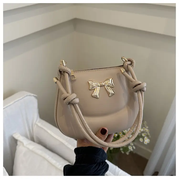 Women's Black Bow Crossbody Bag 2024 Summer