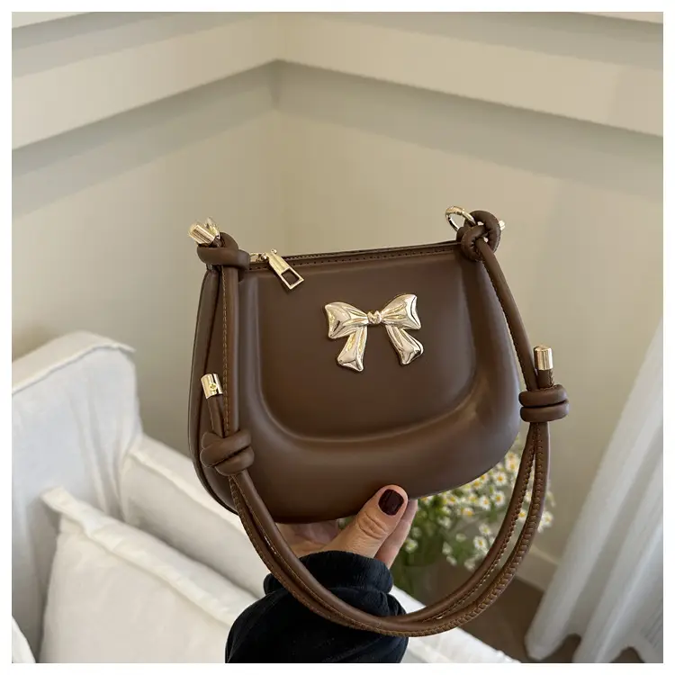 Women's Black Bow Crossbody Bag 2024 Summer