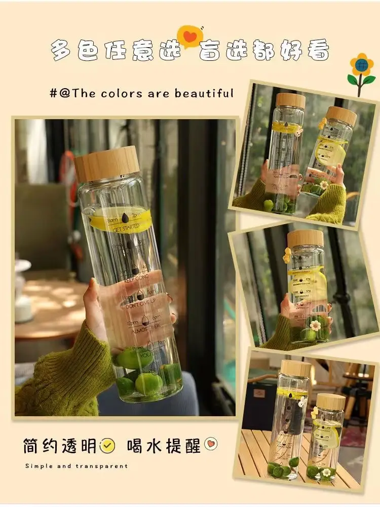 Large Capacity Water Cup 1000ml Tea Glass for Men and Women Portable Heat-resistant Student High Temperature Cup with Tea Partited — feature 1