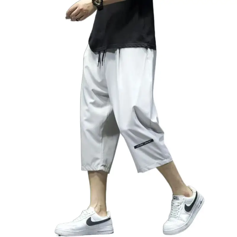 Men White Capri Shorts Summer Casual Pants - Image 8
