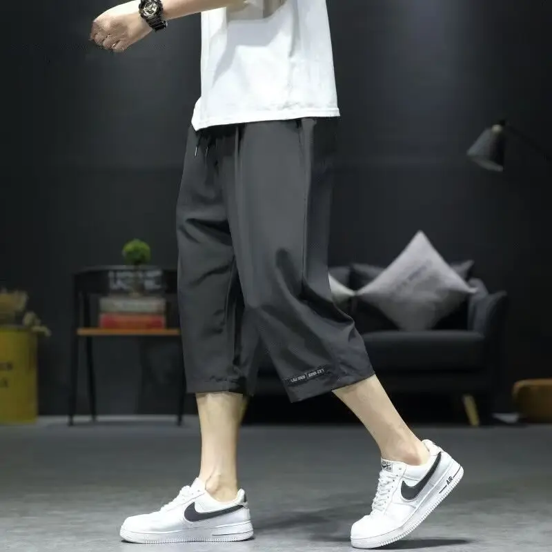 Men White Capri Shorts Summer Casual Pants — feature 4