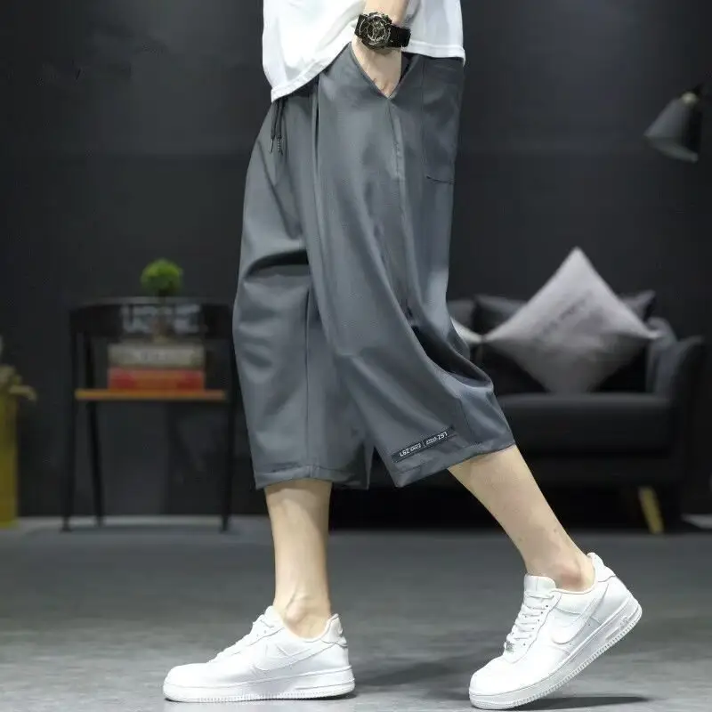 Men White Capri Shorts Summer Casual Pants — feature 6