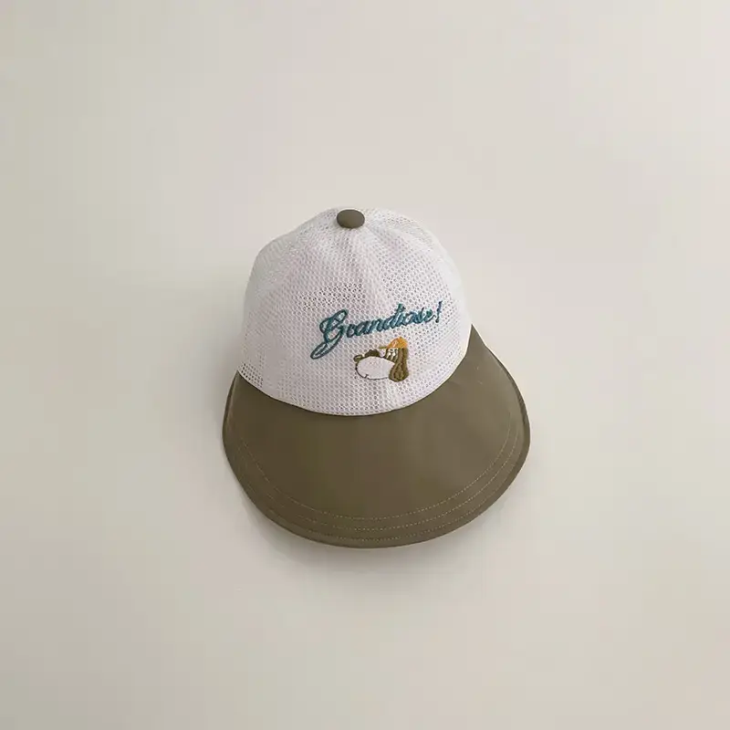 Children Sunscreen Hat Beige Mesh Summer - Image 4
