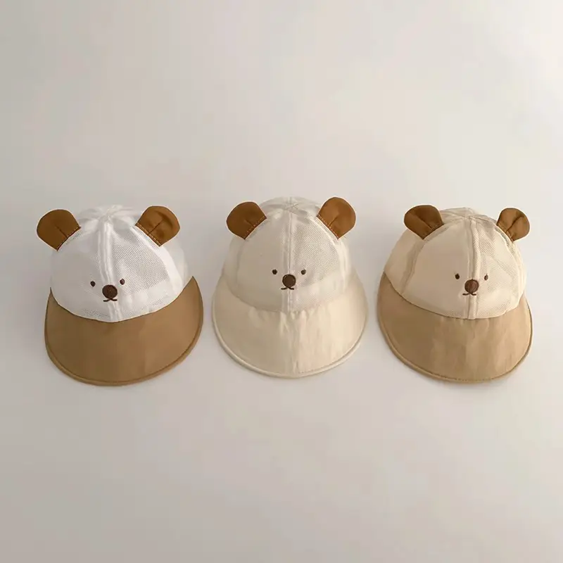 Cartoon Bear Mesh Sun Hat for Baby 2025 - Image 5