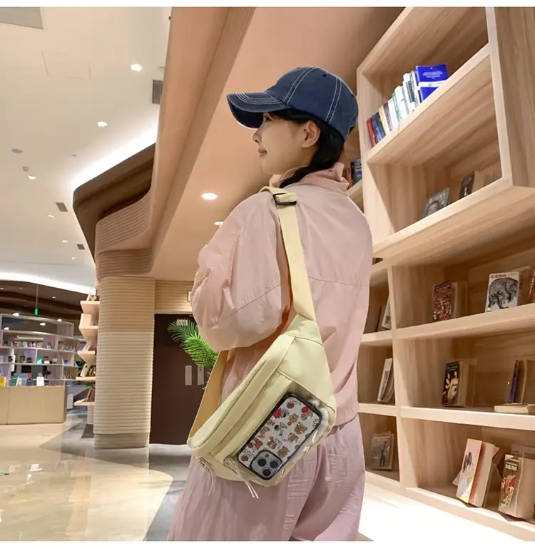 Cute Japanese Style Transparent Crossbody Bag with Furry Pendant — feature 28