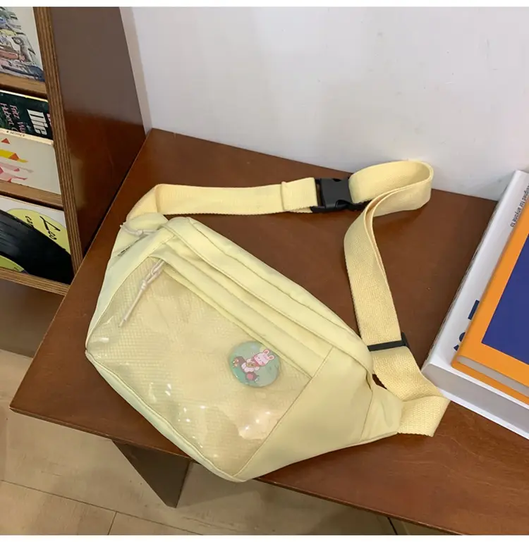 Cute Japanese Style Transparent Crossbody Bag with Furry Pendant — feature 34