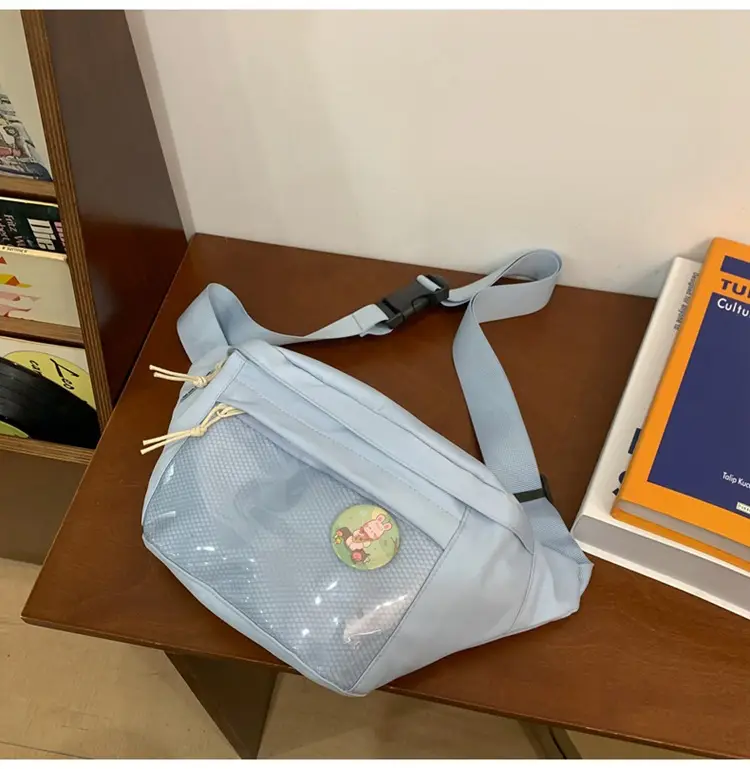 Cute Japanese Style Transparent Crossbody Bag with Furry Pendant — feature 36