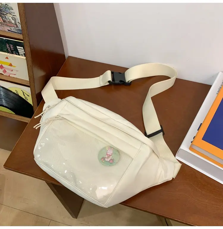 Cute Japanese Style Transparent Crossbody Bag with Furry Pendant — feature 38