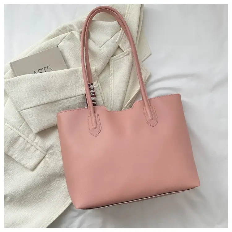 Women's White Silk Scarf Tote Bag with Bow Decor — feature 10