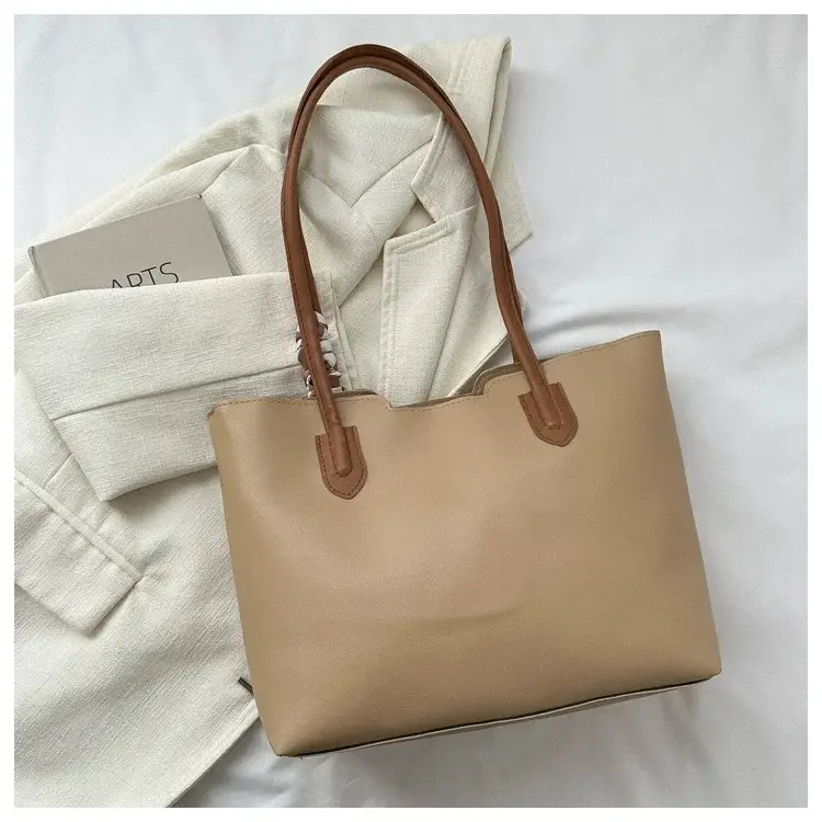 Women's White Silk Scarf Tote Bag with Bow Decor — feature 17